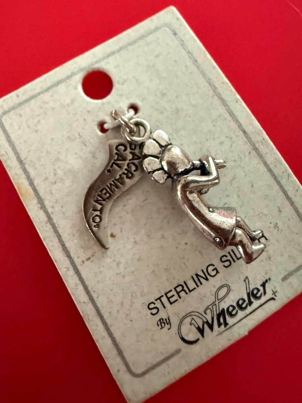 Sterling Silver - Kokopelli Charm Pendant with Sacramento charm